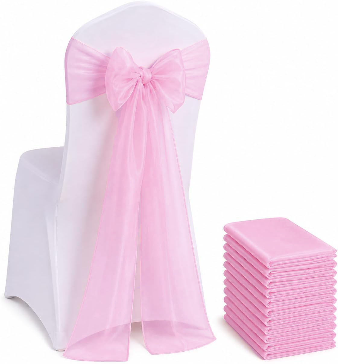 Chair Sash Organza - Organze Sandalye Kurdeleleri 100/50/10 Adet Evrensel