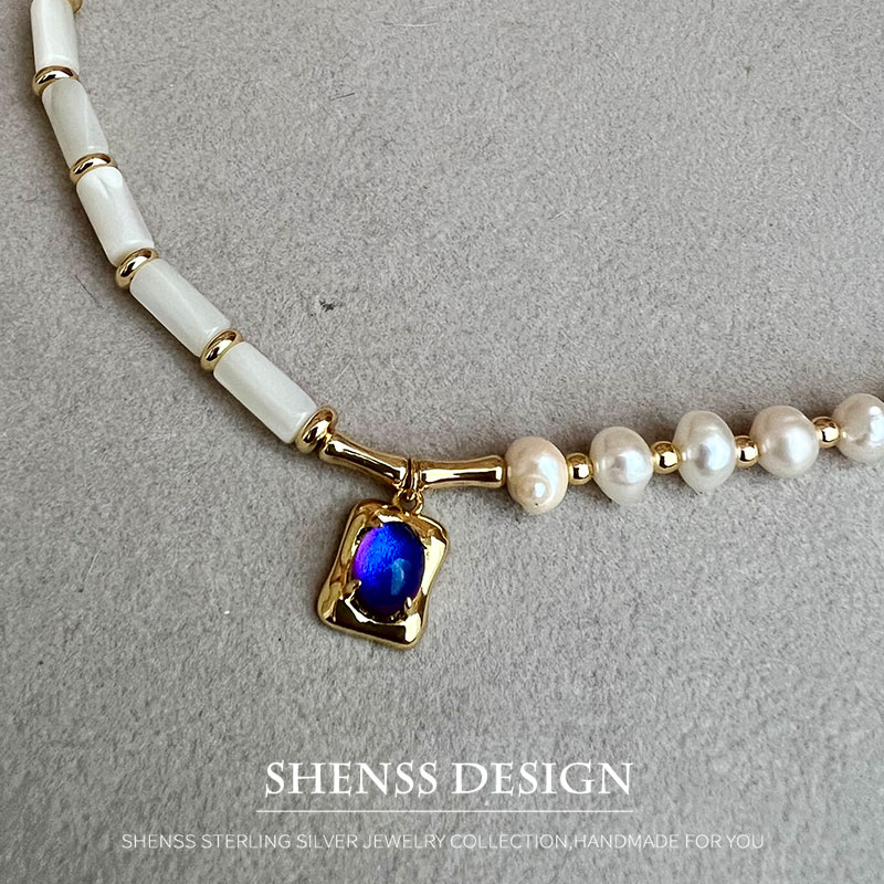 Wedding Package Gold - Doğal 5-6mm inci kabuk kolye 14k