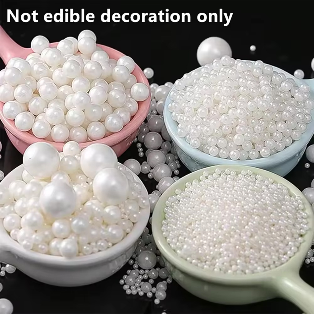Wedding Cake Supply - 50G 2mm/4mm/6mm/8mm Beyaz İnci Topları Sprinkles