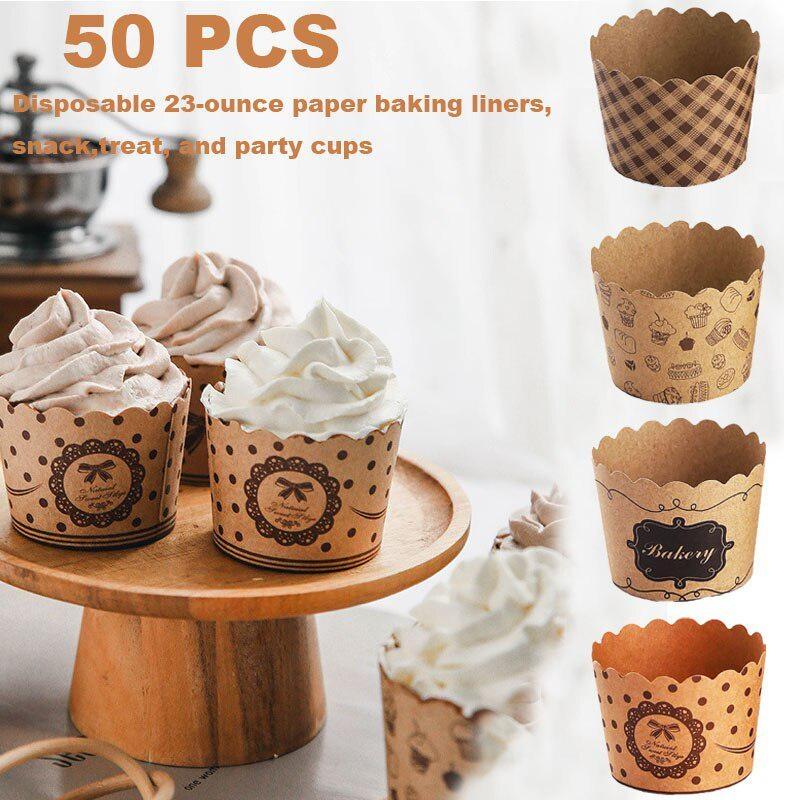 Wedding Cake Supply - 50 adet/paket Cupcake kağıt bardaklar Sarıcı