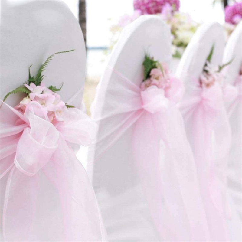 Chair Sash Organza - 10/50/100 adet düğün sandalyesi dekorasyon organze