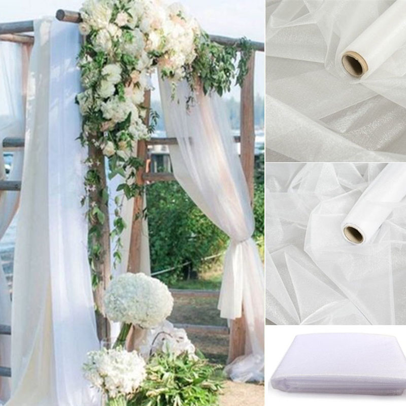 Chair Sash Organza - 5 metre/grup şeffaf kristal organze tül