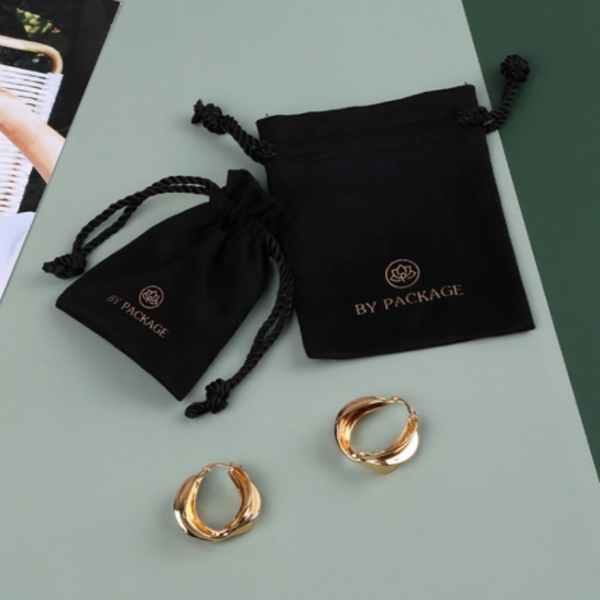 Wedding Package Gold - 50 adet Siyah Kadife Tarot saklama