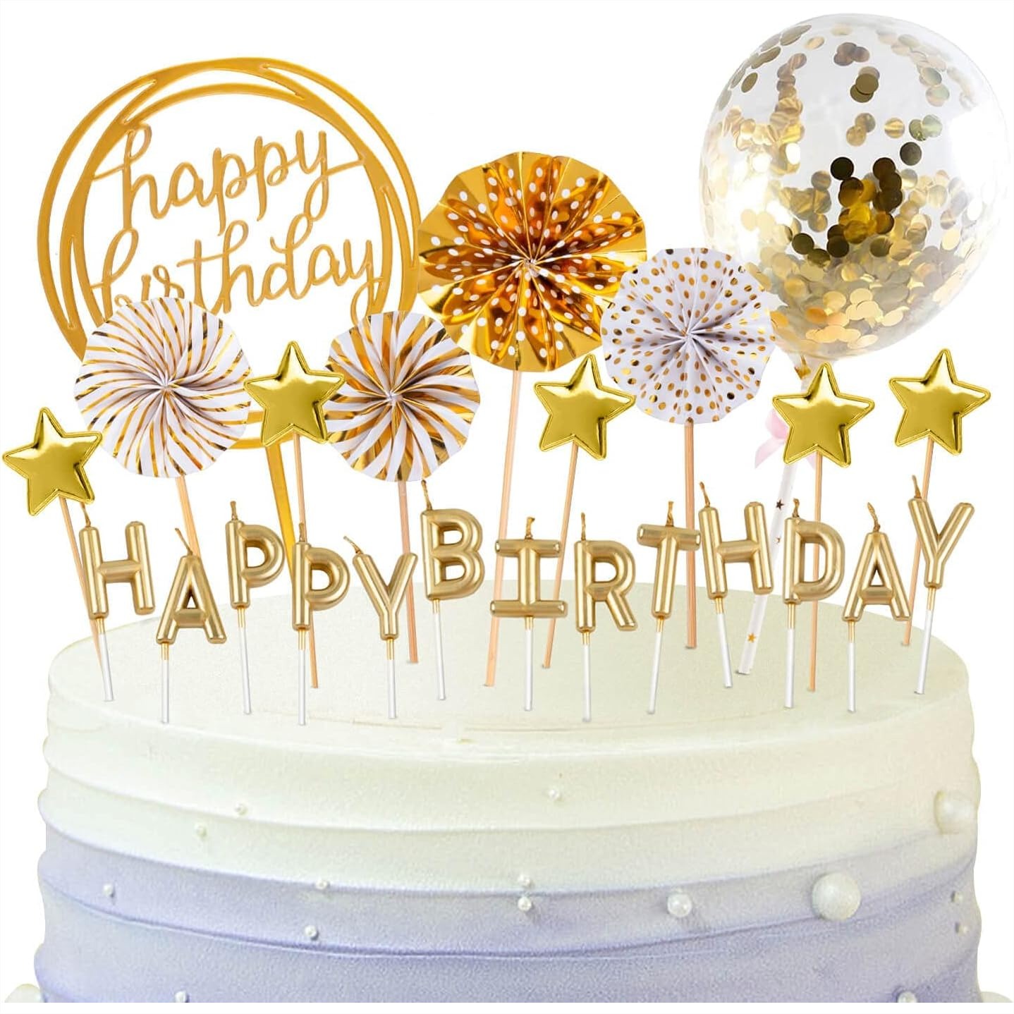 Altın Doğum Günü Mumları Seti, - Confetti Balloon Set incelemesi ve fiyatı