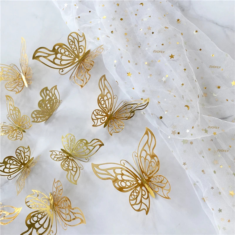 12/36 adet 3D içi boş kelebek  - Wedding Package Gold incelemesi ve fiyatı