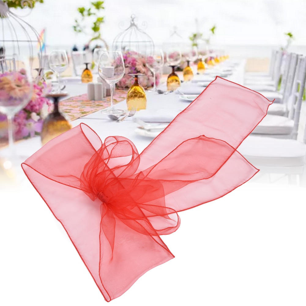 10 Adet Mavi, kırmızı, sarı, m - Chair Sash Organza incelemesi ve fiyatı