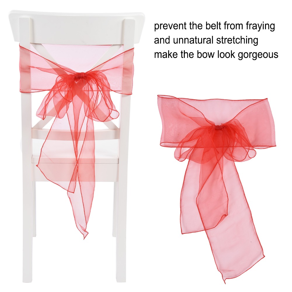 10 Adet Mavi, kırmızı, sarı, m - Chair Sash Organza incelemesi ve fiyatı