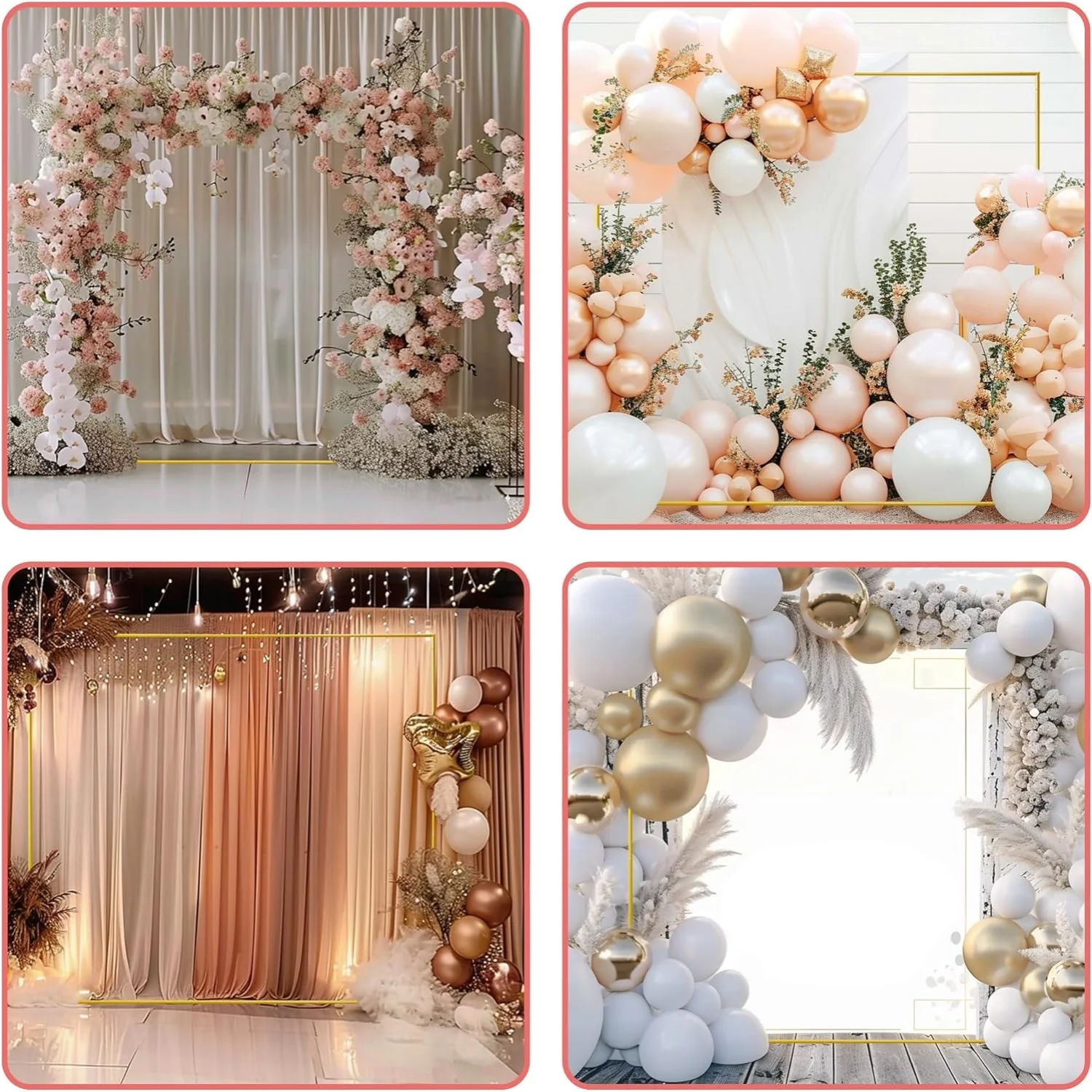Altın Düğün Kemerler Kare Zemi - Confetti Balloon Set incelemesi ve fiyatı
